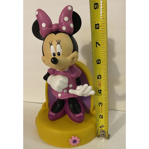 Vintage Minnie Mouse Coin Piggy Bank Plastic The Walt Disney Co 9” Pink - Picture 6 of 7